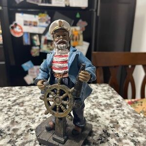 Nautical Captain Figurine Sea Captain With Well & Telescope Collectable Statue